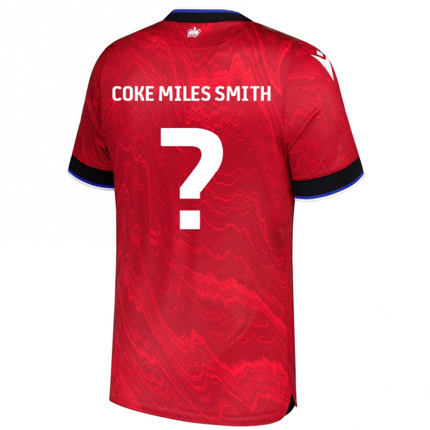 Men Football Kiyan Coke Miles Smith #0 Red Black Away Jersey 2024/25 T-Shirt Uk