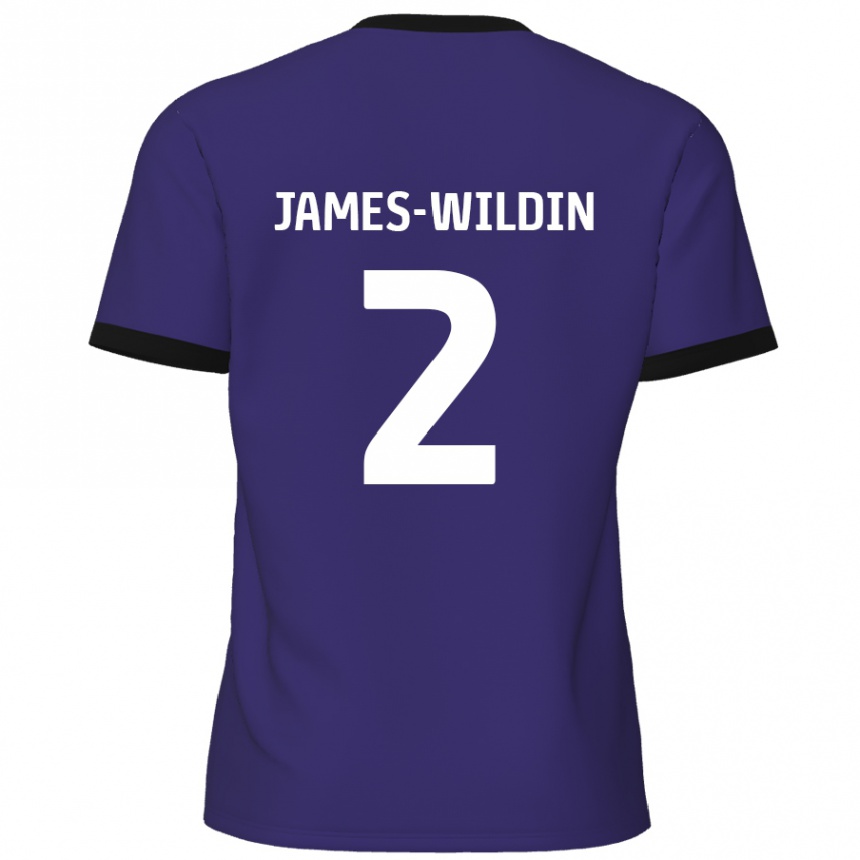 Men Football Luther James-Wildin #2 Purple Away Jersey 2024/25 T-Shirt Uk