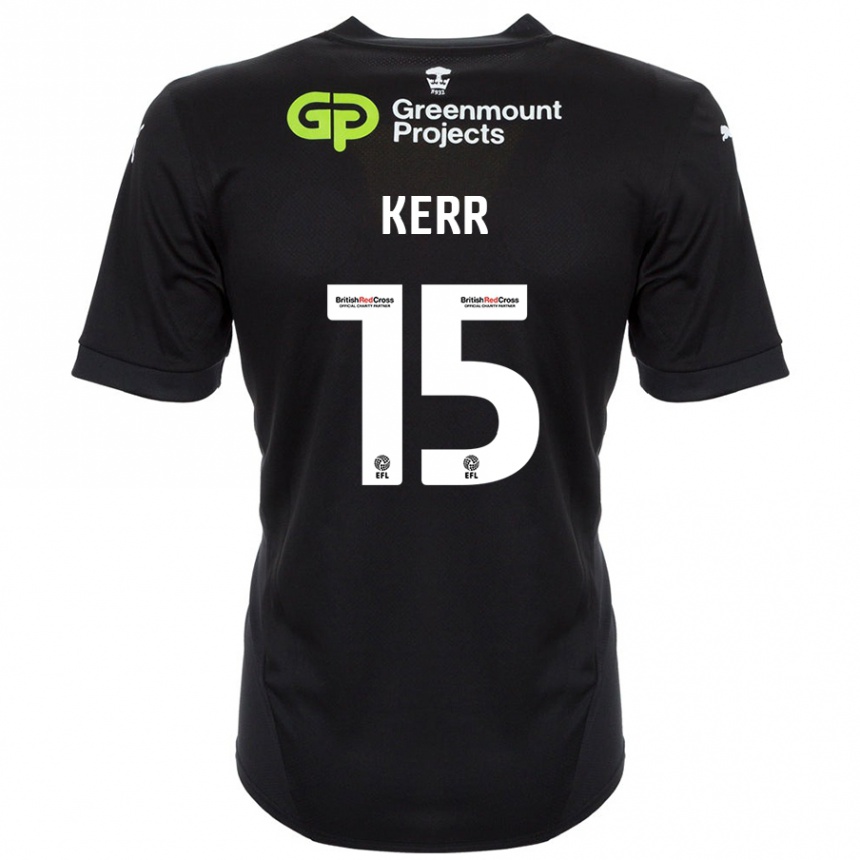 Men Football Jason Kerr #15 Black Away Jersey 2024/25 T-Shirt Uk