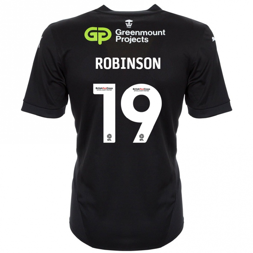 Men Football Luke Robinson #19 Black Away Jersey 2024/25 T-Shirt Uk