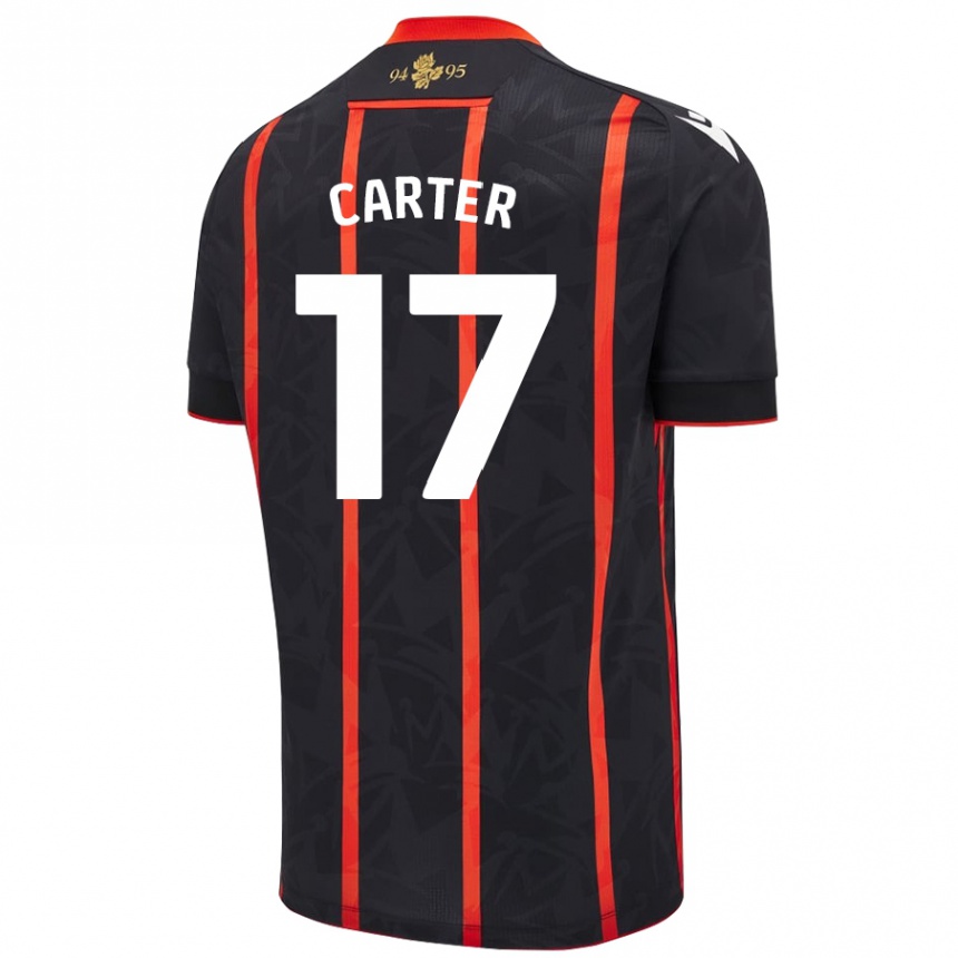 Men Football Hayden Carter #17 Black Red Away Jersey 2024/25 T-Shirt Uk