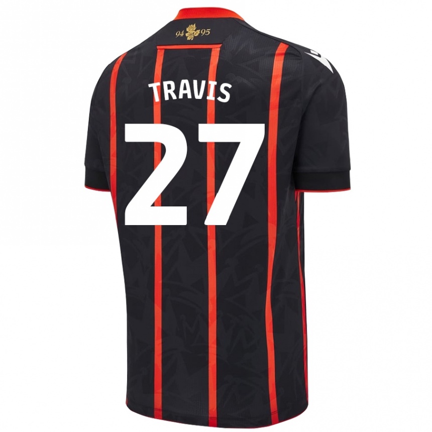 Men Football Lewis Travis #27 Black Red Away Jersey 2024/25 T-Shirt Uk