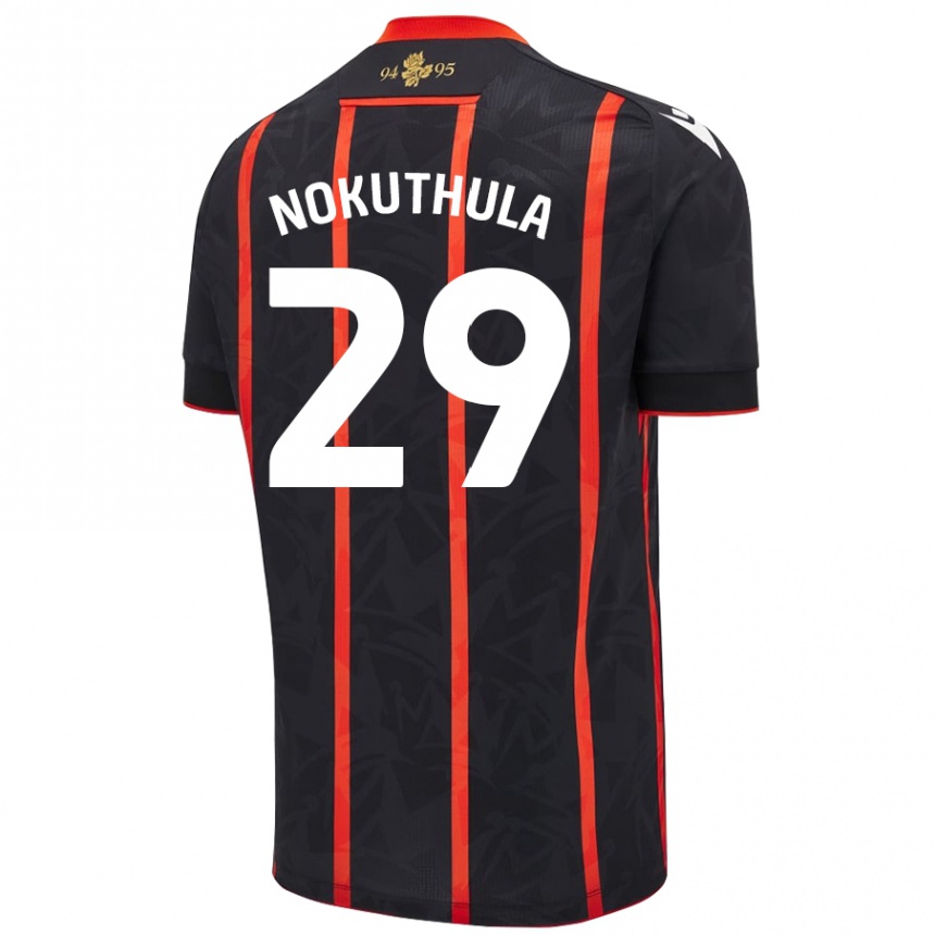 Men Football Faith Nokuthula #29 Black Red Away Jersey 2024/25 T-Shirt Uk