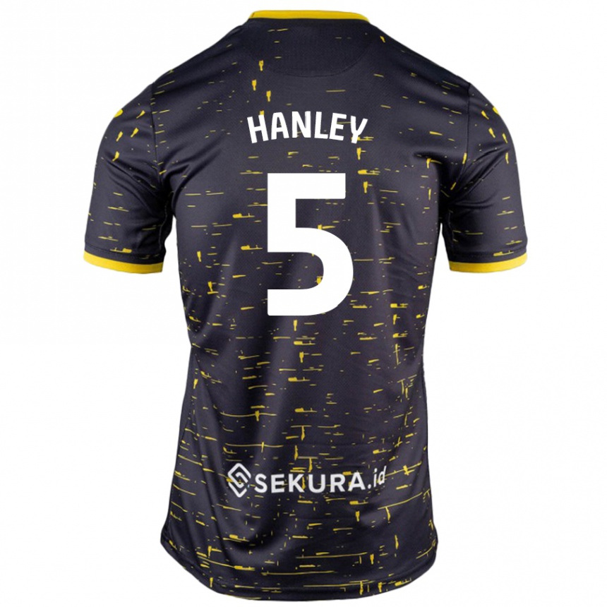 Men Football Grant Hanley #5 Black Yellow Away Jersey 2024/25 T-Shirt Uk