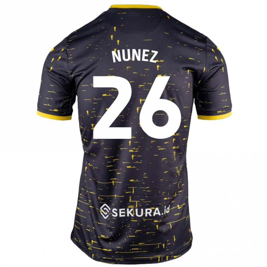 Men Football Marcelino Núñez #26 Black Yellow Away Jersey 2024/25 T-Shirt Uk