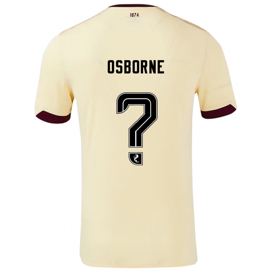 Men Football Alfie Osborne #0 Cream Burgundy Away Jersey 2024/25 T-Shirt Uk