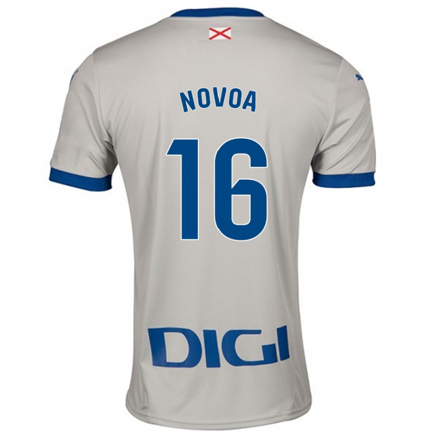 Men Football Hugo Novoa #16 Light Gray Away Jersey 2024/25 T-Shirt Uk