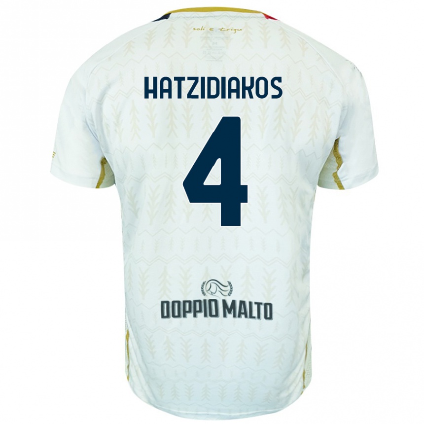 Men Football Pantelis Hatzidiakos #4 White Away Jersey 2024/25 T-Shirt Uk