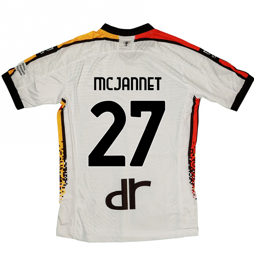 Men Football Ed Mcjannet #27 White Black Away Jersey 2024/25 T-Shirt Uk