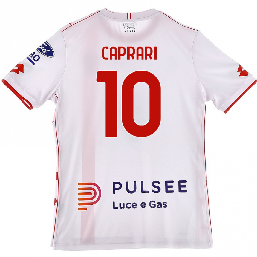 Men Football Gianluca Caprari #10 White Red Away Jersey 2024/25 T-Shirt Uk