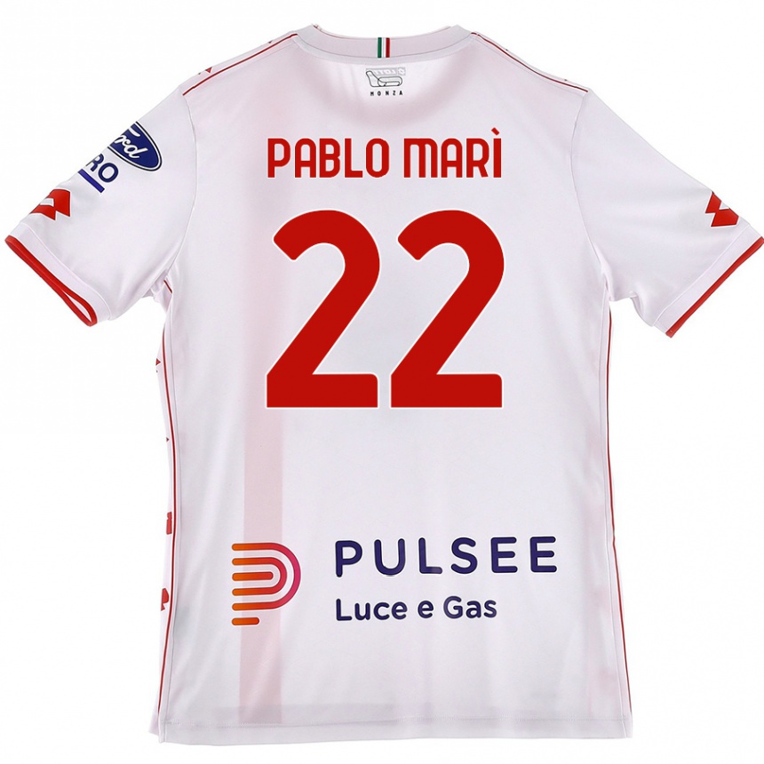 Men Football Pablo Marí #22 White Red Away Jersey 2024/25 T-Shirt Uk