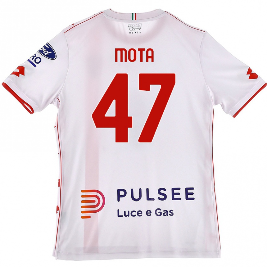 Men Football Dany Mota #47 White Red Away Jersey 2024/25 T-Shirt Uk