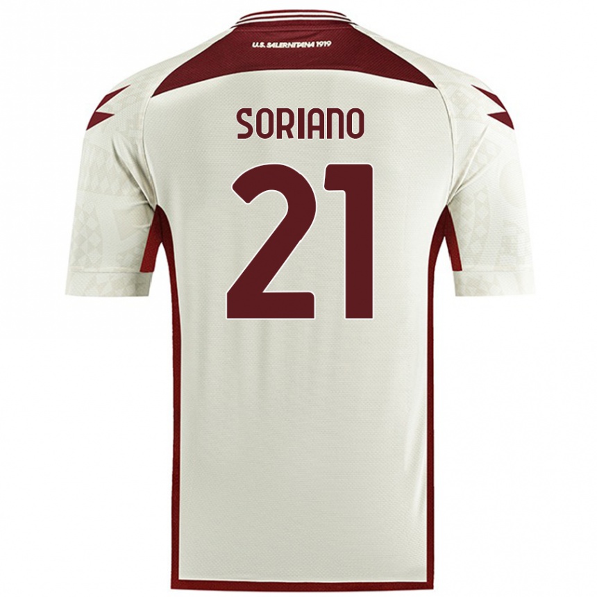 Men Football Roberto Soriano #21 Cream Color Away Jersey 2024/25 T-Shirt Uk