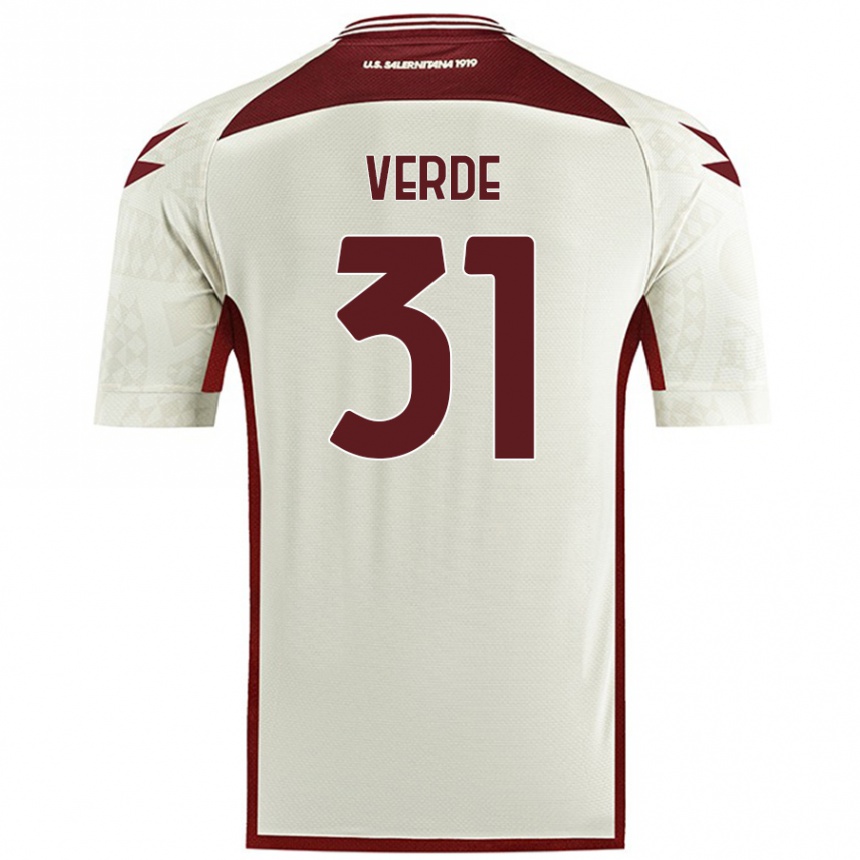 Men Football Daniele Verde #31 Cream Color Away Jersey 2024/25 T-Shirt Uk