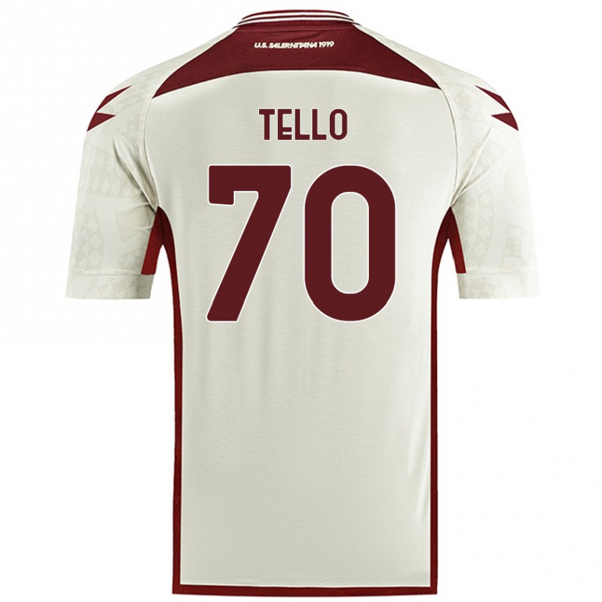 Men Football Andrés Tello #70 Cream Color Away Jersey 2024/25 T-Shirt Uk