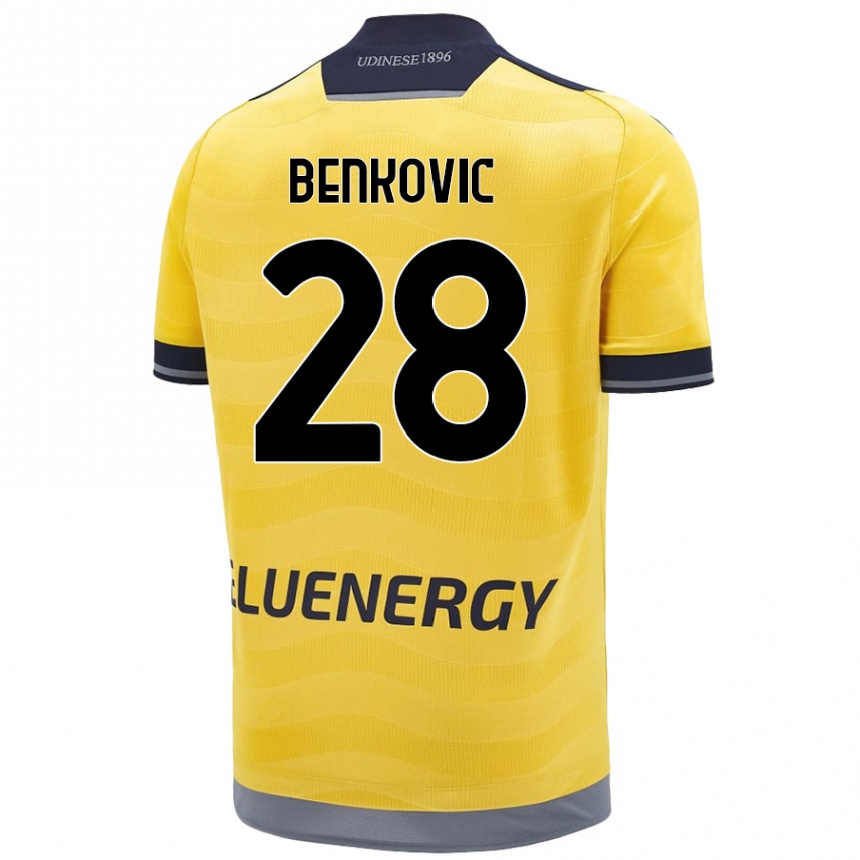 Men Football Filip Benkovic #28 Golden Away Jersey 2024/25 T-Shirt Uk