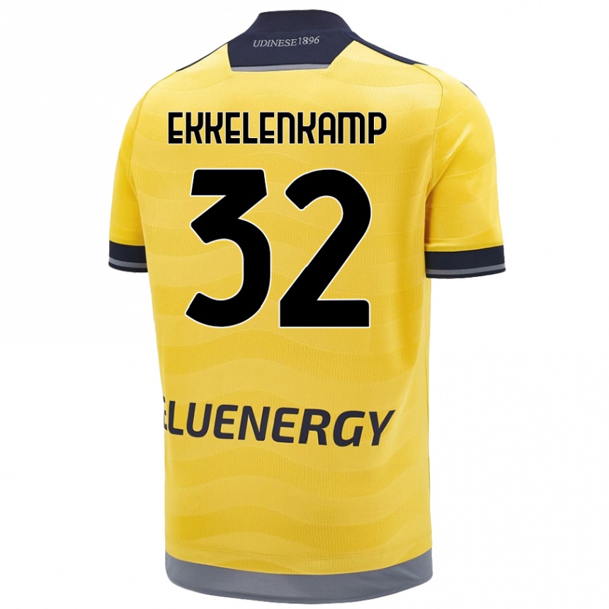 Men Football Jurgen Ekkelenkamp #32 Golden Away Jersey 2024/25 T-Shirt Uk