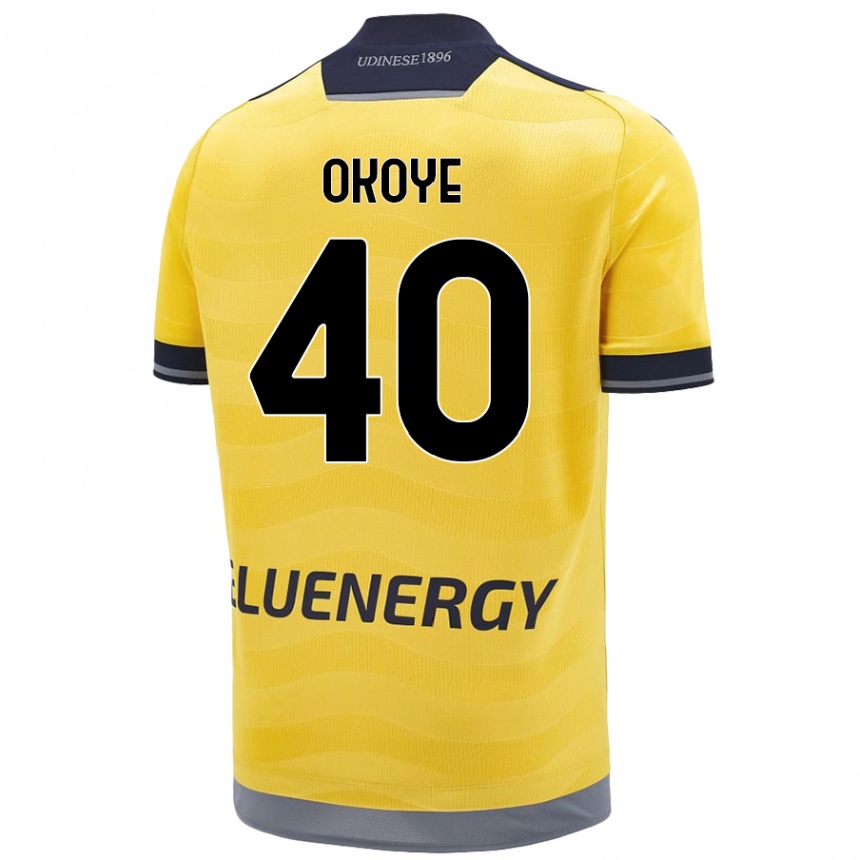 Men Football Maduka Okoye #40 Golden Away Jersey 2024/25 T-Shirt Uk