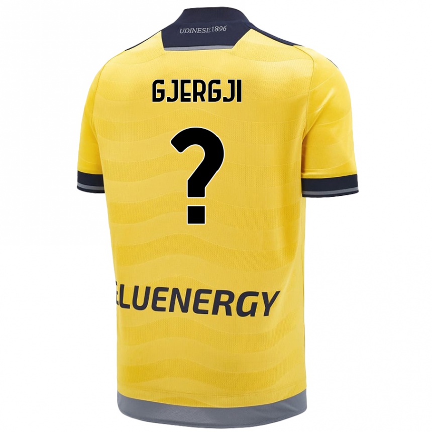 Men Football Alessio Gjergji #0 Golden Away Jersey 2024/25 T-Shirt Uk