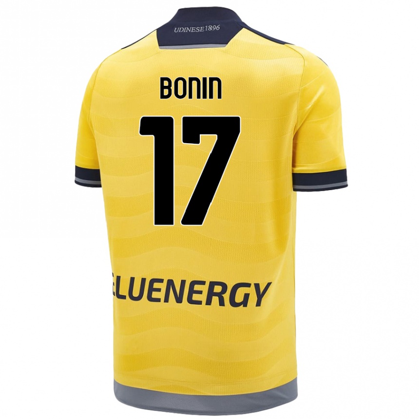 Men Football Luca Bonin #17 Golden Away Jersey 2024/25 T-Shirt Uk