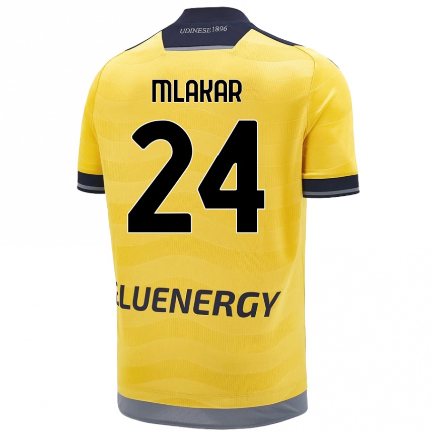 Men Football Lorenzo Mlakar #24 Golden Away Jersey 2024/25 T-Shirt Uk