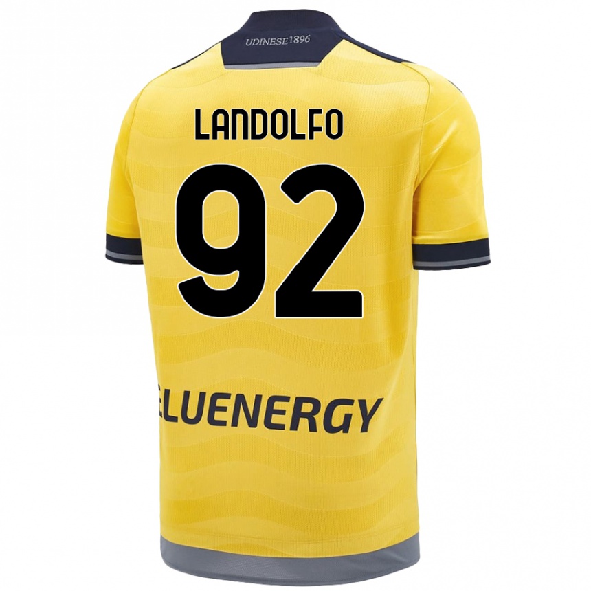 Men Football Tommaso Landolfo #92 Golden Away Jersey 2024/25 T-Shirt Uk