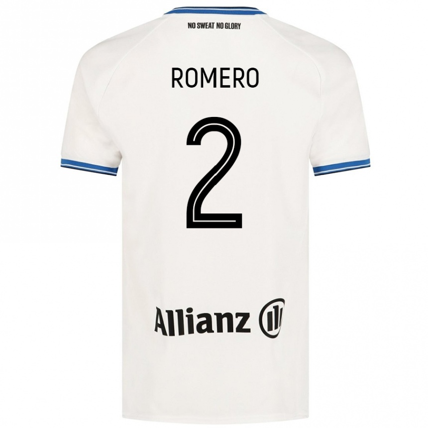 Men Football Zaid Romero #2 White Away Jersey 2024/25 T-Shirt Uk