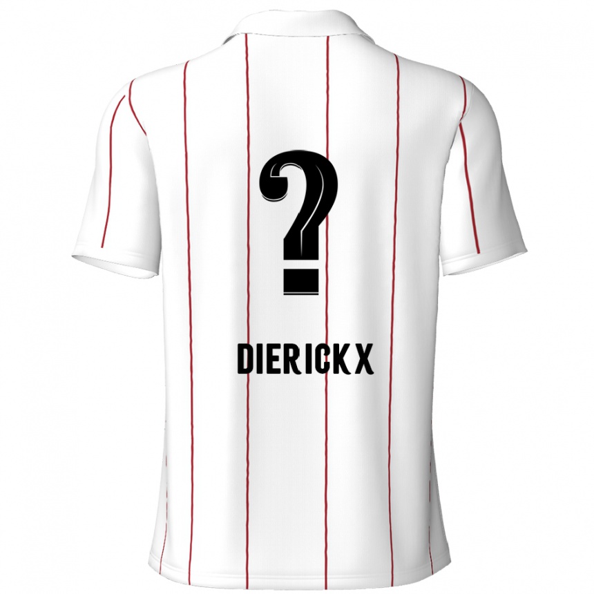 Men Football Xander Dierickx #0 White Black Away Jersey 2024/25 T-Shirt Uk