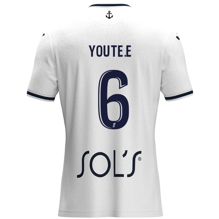 Men Football Étienne Youté Kinkoué #6 White Dark Blue Away Jersey 2024/25 T-Shirt Uk