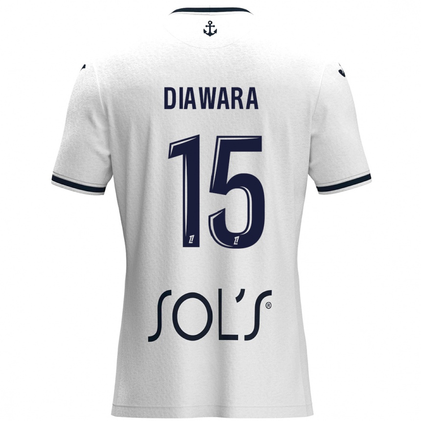 Men Football Kandet Diawara #15 White Dark Blue Away Jersey 2024/25 T-Shirt Uk