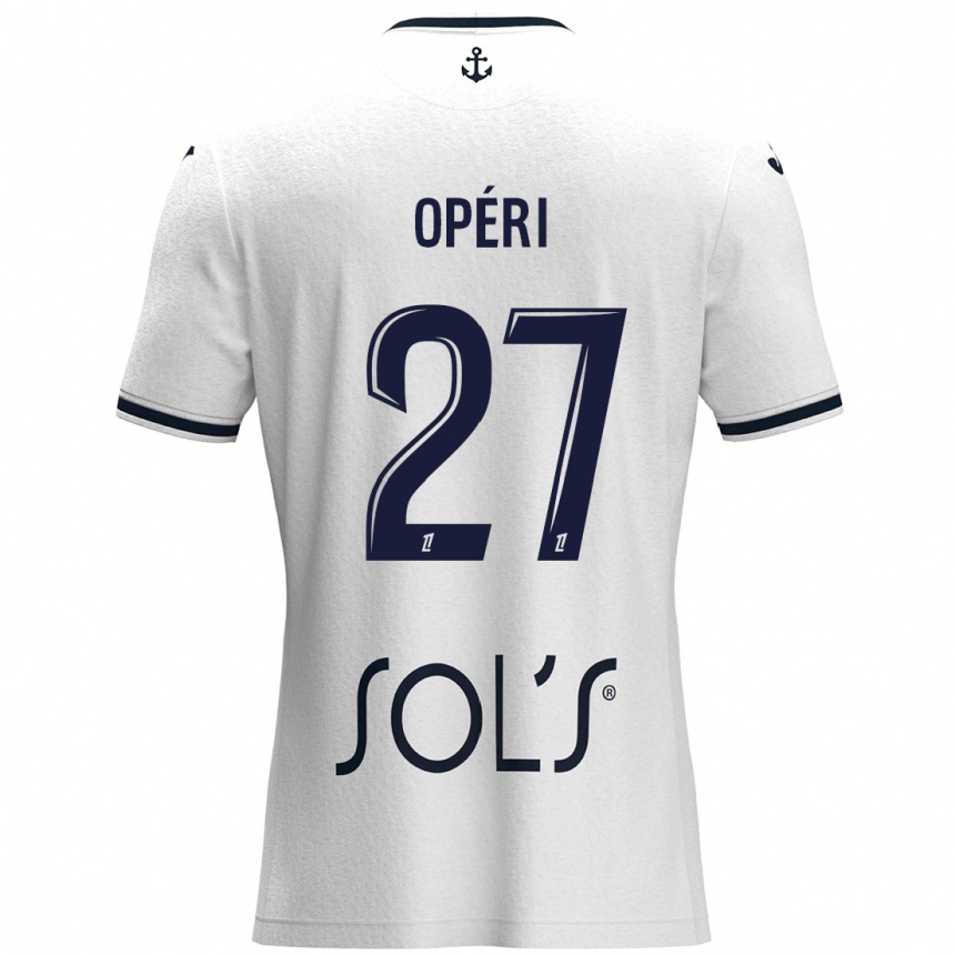 Men Football Christopher Operi #27 White Dark Blue Away Jersey 2024/25 T-Shirt Uk