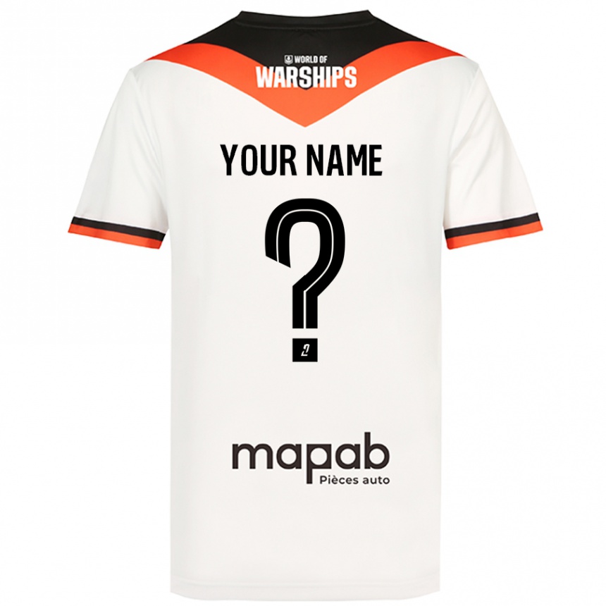 Men Football Your Name #0 White Away Jersey 2024/25 T-Shirt Uk