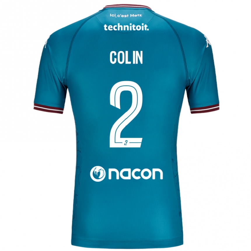 Men Football Maxime Colin #2 Bleu Petrole Away Jersey 2024/25 T-Shirt Uk