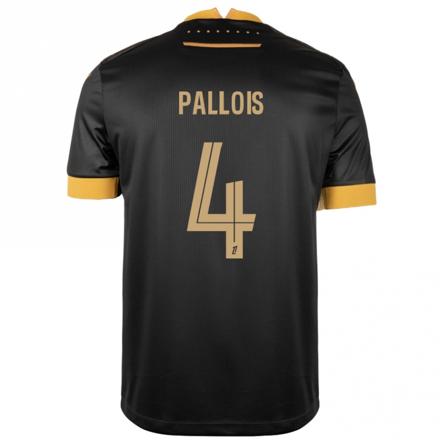 Men Football Nicolas Pallois #4 Black Brown Away Jersey 2024/25 T-Shirt Uk