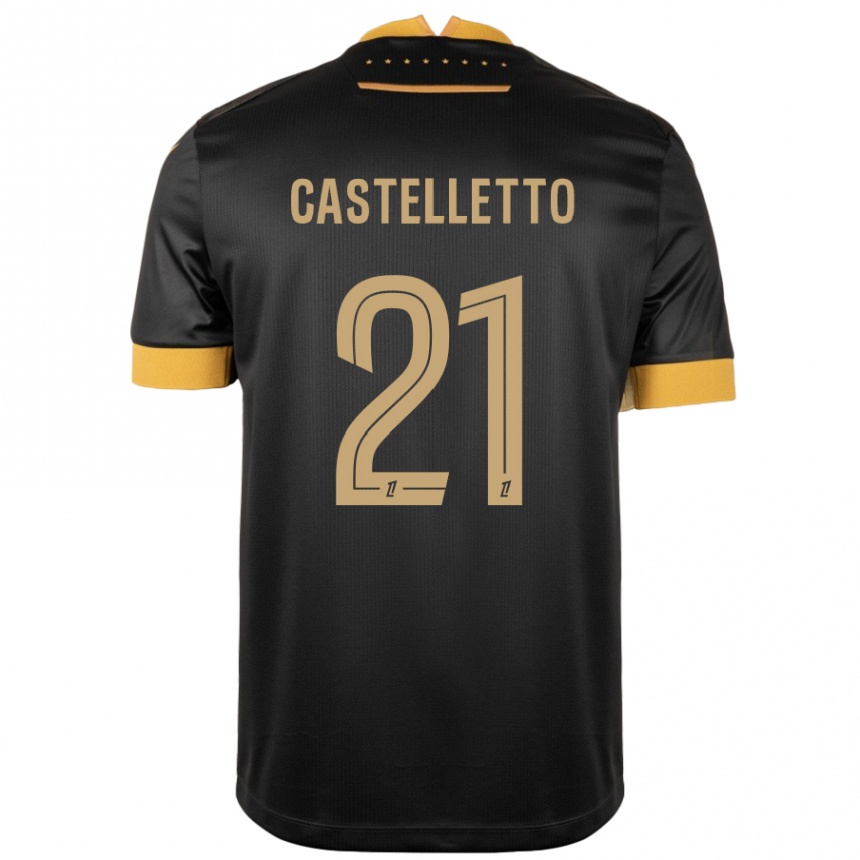 Men Football Jean-Charles Castelletto #21 Black Brown Away Jersey 2024/25 T-Shirt Uk