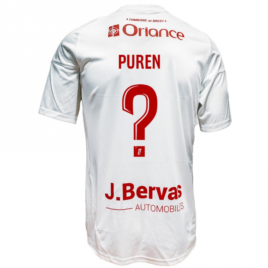 Men Football Matthieu Puren #0 White Red Away Jersey 2024/25 T-Shirt Uk