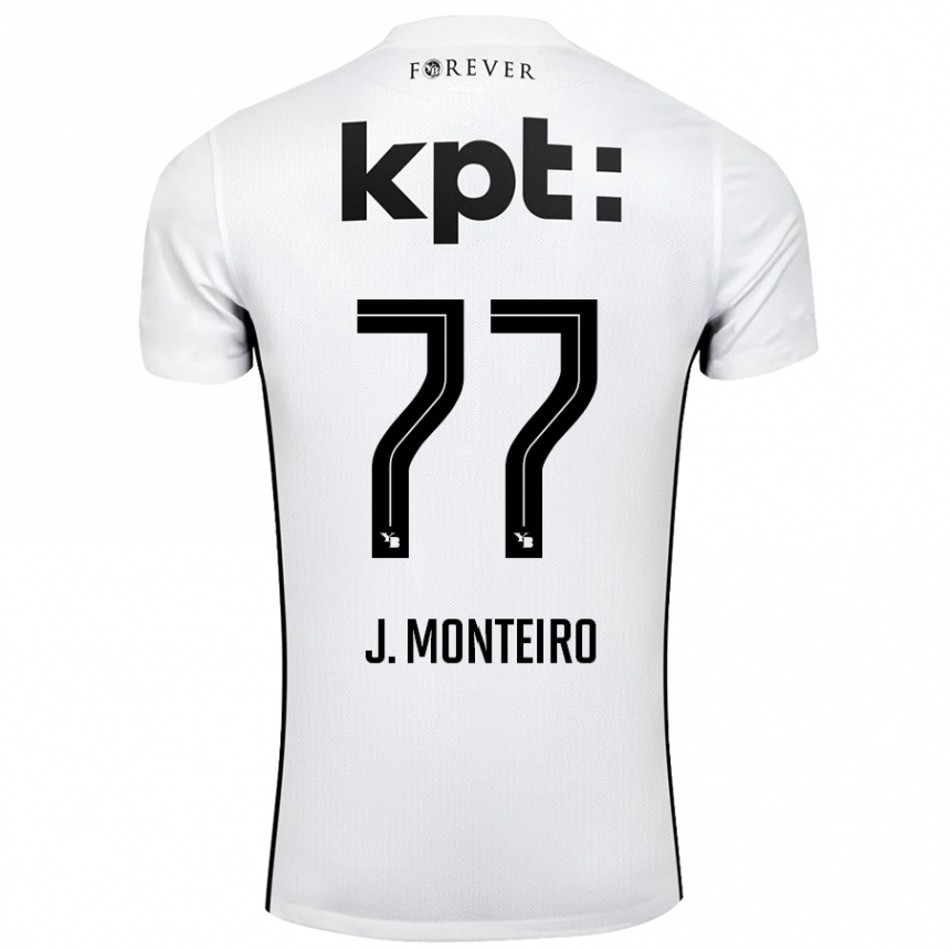 Men Football Joël Monteiro #77 White Black Away Jersey 2024/25 T-Shirt Uk