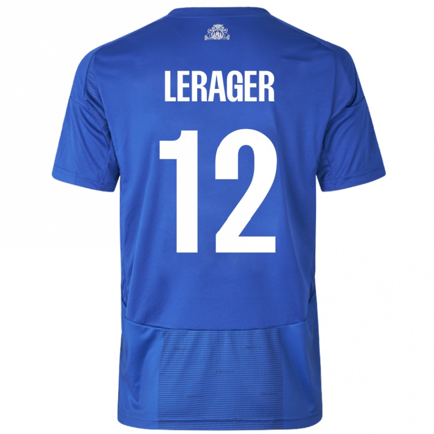 Men Football Lukas Lerager #12 White Blue Away Jersey 2024/25 T-Shirt Uk