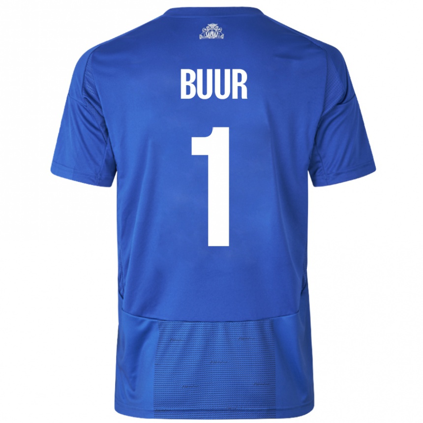 Men Football Oscar Buur #1 White Blue Away Jersey 2024/25 T-Shirt Uk