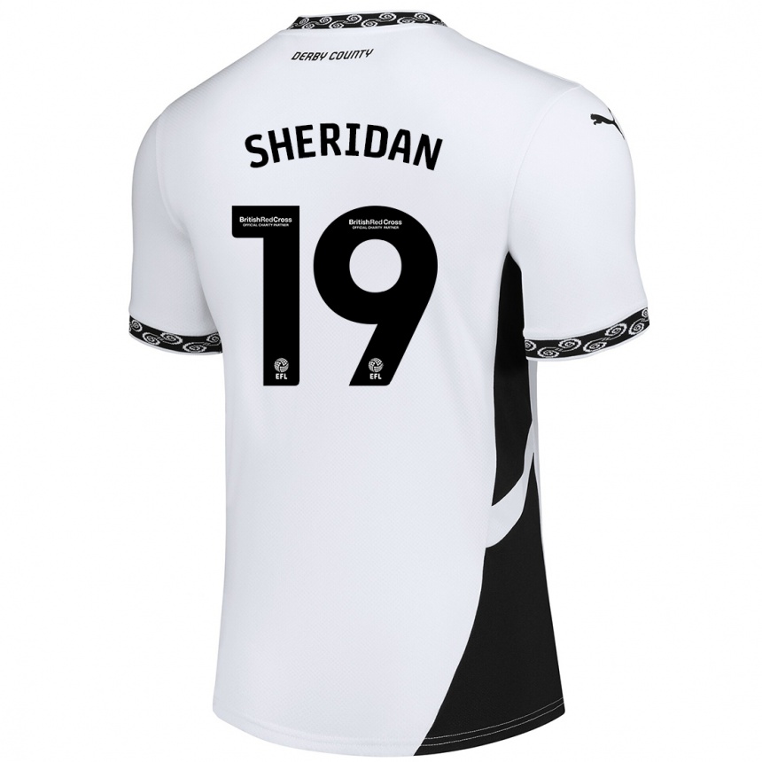 Women Football Isabel Sheridan #19 White Black Home Jersey 2024/25 T-Shirt Uk