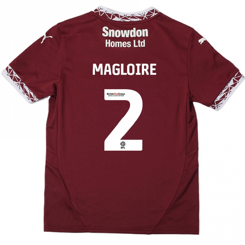 Women Football Tyler Magloire #2 Burgundy Home Jersey 2024/25 T-Shirt Uk