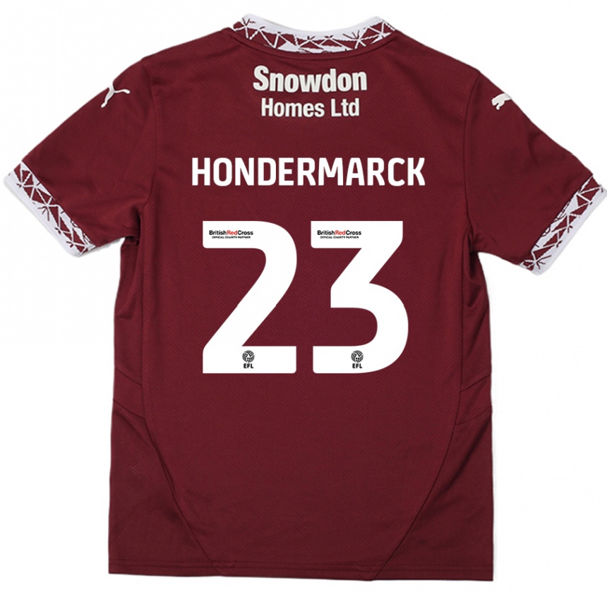 Women Football William Hondermarck #23 Burgundy Home Jersey 2024/25 T-Shirt Uk