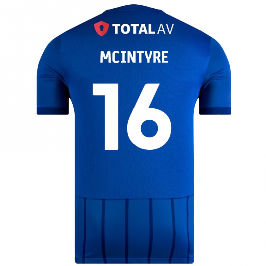 Women Football Tom Mcintyre #16 Blue Home Jersey 2024/25 T-Shirt Uk