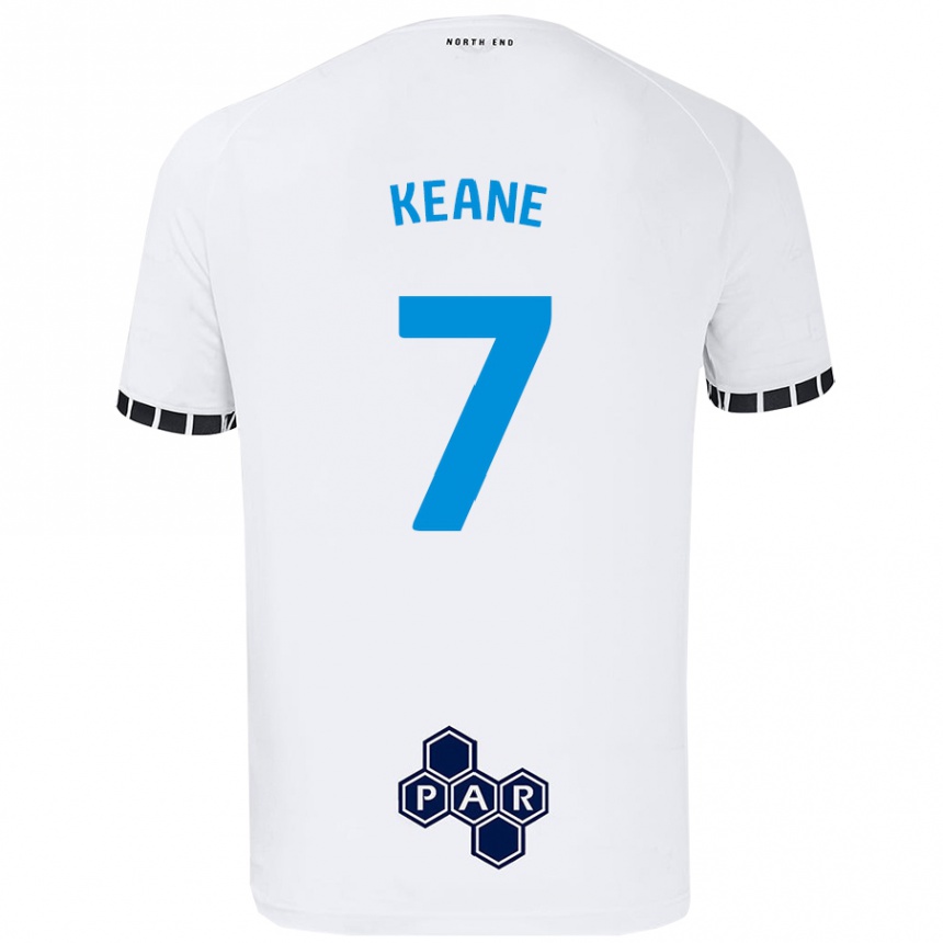 Women Football Will Keane #7 White Home Jersey 2024/25 T-Shirt Uk