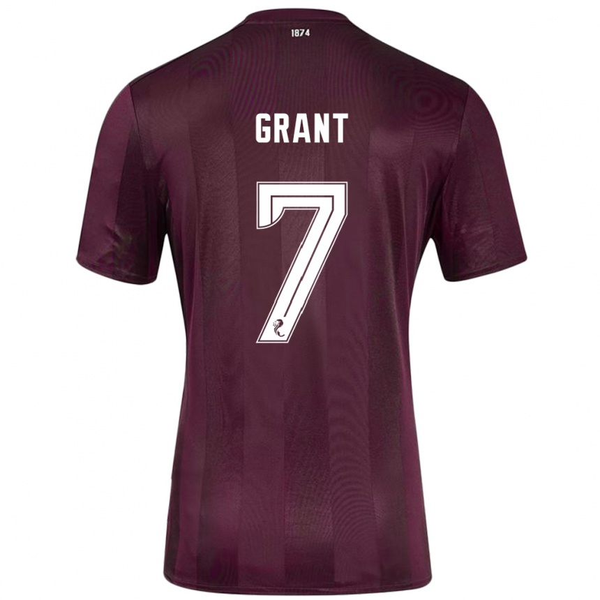 Women Football Jorge Grant #7 Burgundy Home Jersey 2024/25 T-Shirt Uk