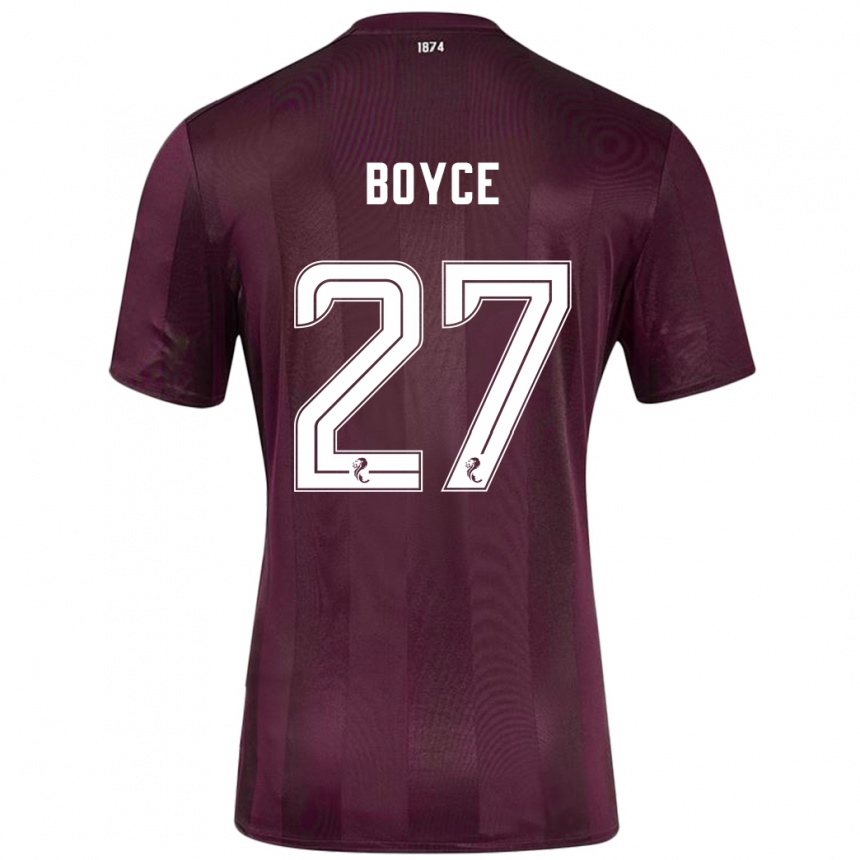 Women Football Liam Boyce #27 Burgundy Home Jersey 2024/25 T-Shirt Uk