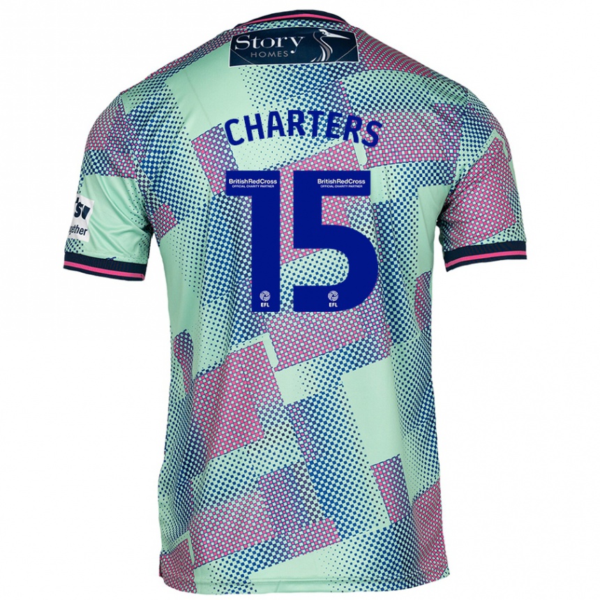 Women Football Taylor Charters #15 Green Away Jersey 2024/25 T-Shirt Uk