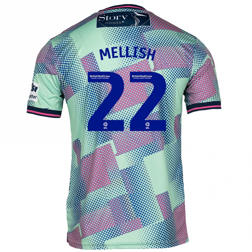 Women Football Jon Mellish #22 Green Away Jersey 2024/25 T-Shirt Uk