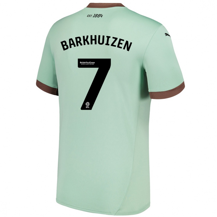 Women Football Tom Barkhuizen #7 Pale Green Away Jersey 2024/25 T-Shirt Uk