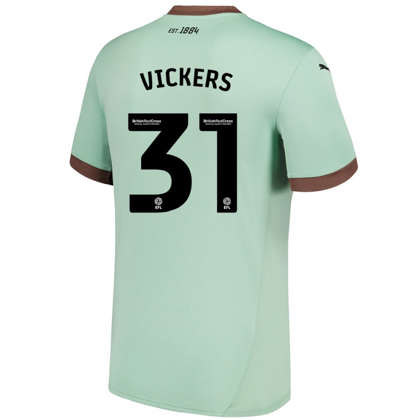 Women Football Josh Vickers #31 Pale Green Away Jersey 2024/25 T-Shirt Uk